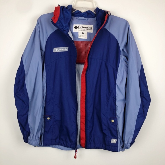 Columbia Jackets & Blazers - Columbia Jacket With Hood, Blue, Red, Women Small
